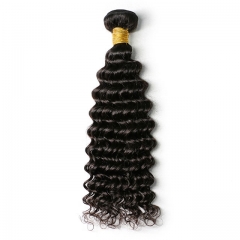 【13A 1PCS】Malaysian Hair Bundles Deep Wave Human Hair Virgin Hair Natural Black Color Bundles Hair