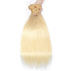 【12A 3PCS】#613 Peruvian Straight 3pcs Hair Bundles 100% Human Hair  Blonde Straight Hair Extension Free Shipping