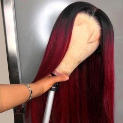 【Restock】13A Burgundy Color lace frontal  4x4 closure wig 250% Density Straight/Body Wave 1b/99j Lace Closure Wig with Thick Human Hair Lace Wigs Cust