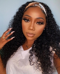 【Headband Wig】Ulahair Curly 13a Headband Wigs For Black Women Deep Curly 250% Density With Headbands Without Glue And Sew In, 5pcs Headband ULHB01