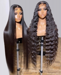 【Two Wigs Wholesale】13A 30inch 4*4 Lace Closure Wigs 180% Density With Transparent HD Lace Straight Body Wave Deep Wave Lace Closure Wigs